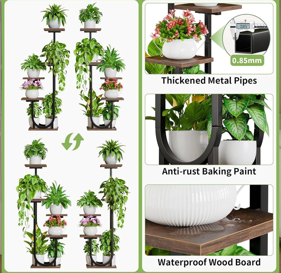 PeaceBloom 5-Tier Indoor Plant Stand with LED Grow Lights – Set of 2 Modern  Peace Plant Rack