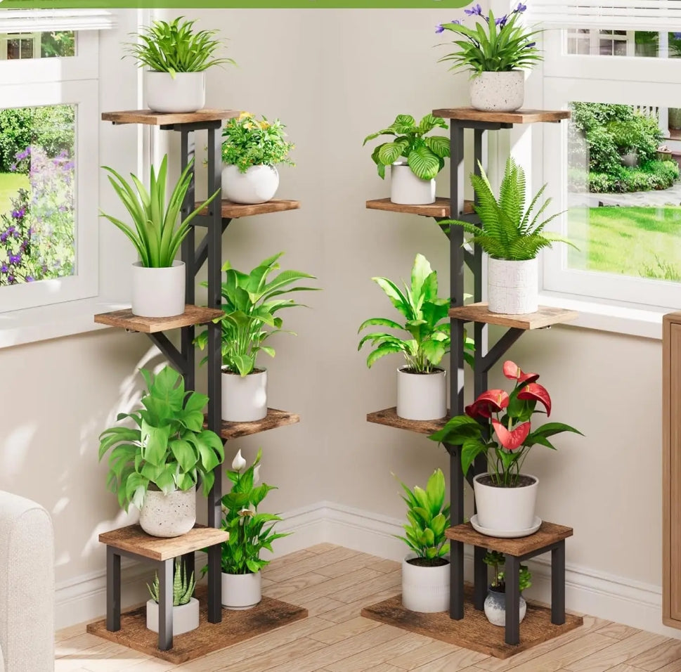 LED Plant Stand Set of 2 – Multi-Level Indoor-outdoor Peace Plant Rack with Full-Spectrum Grow Lights