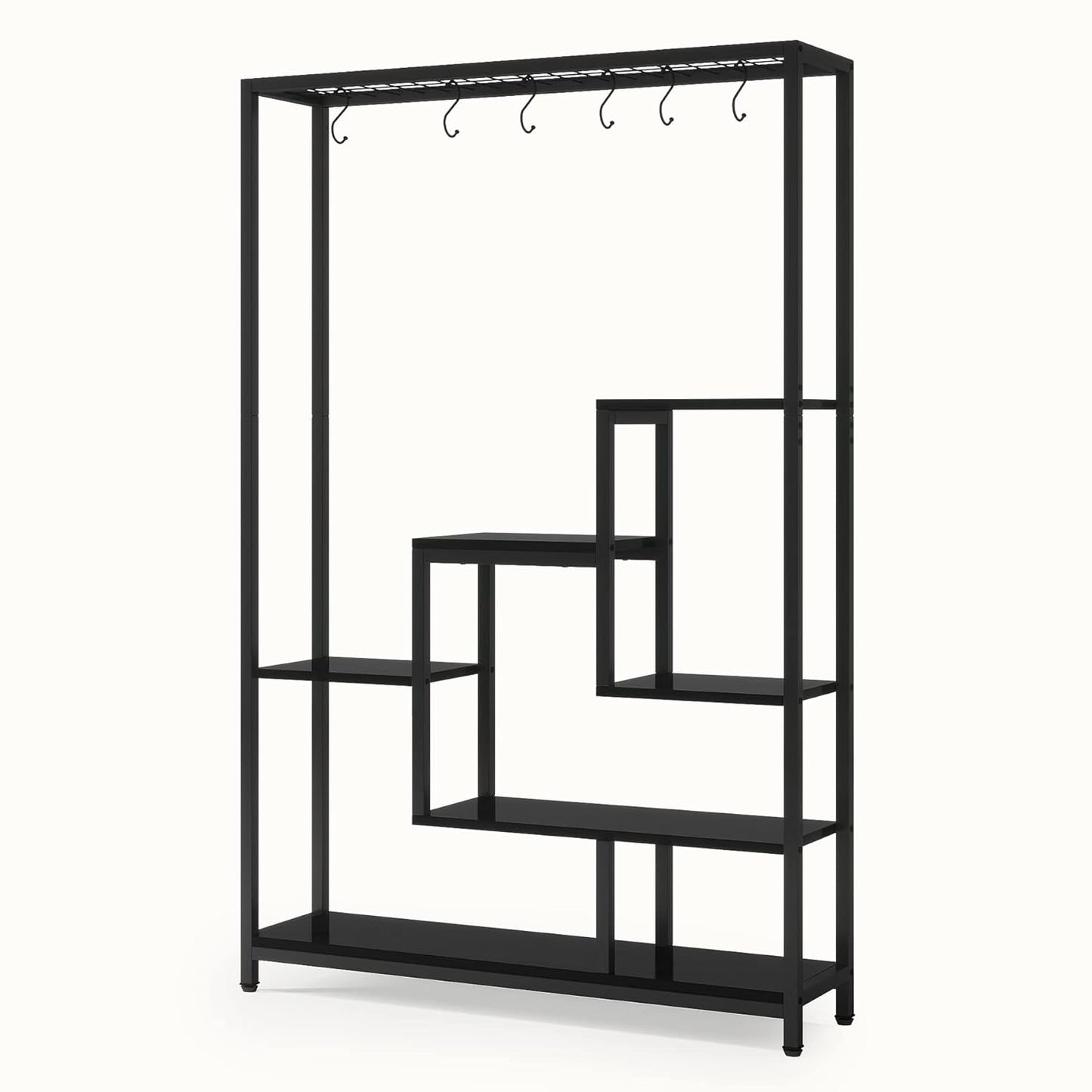 Large Capacity Multi-Tier Plant Stand – Metal Plant Rack with Hanging Bar for Home, Patio & Sunroom Peace Plants