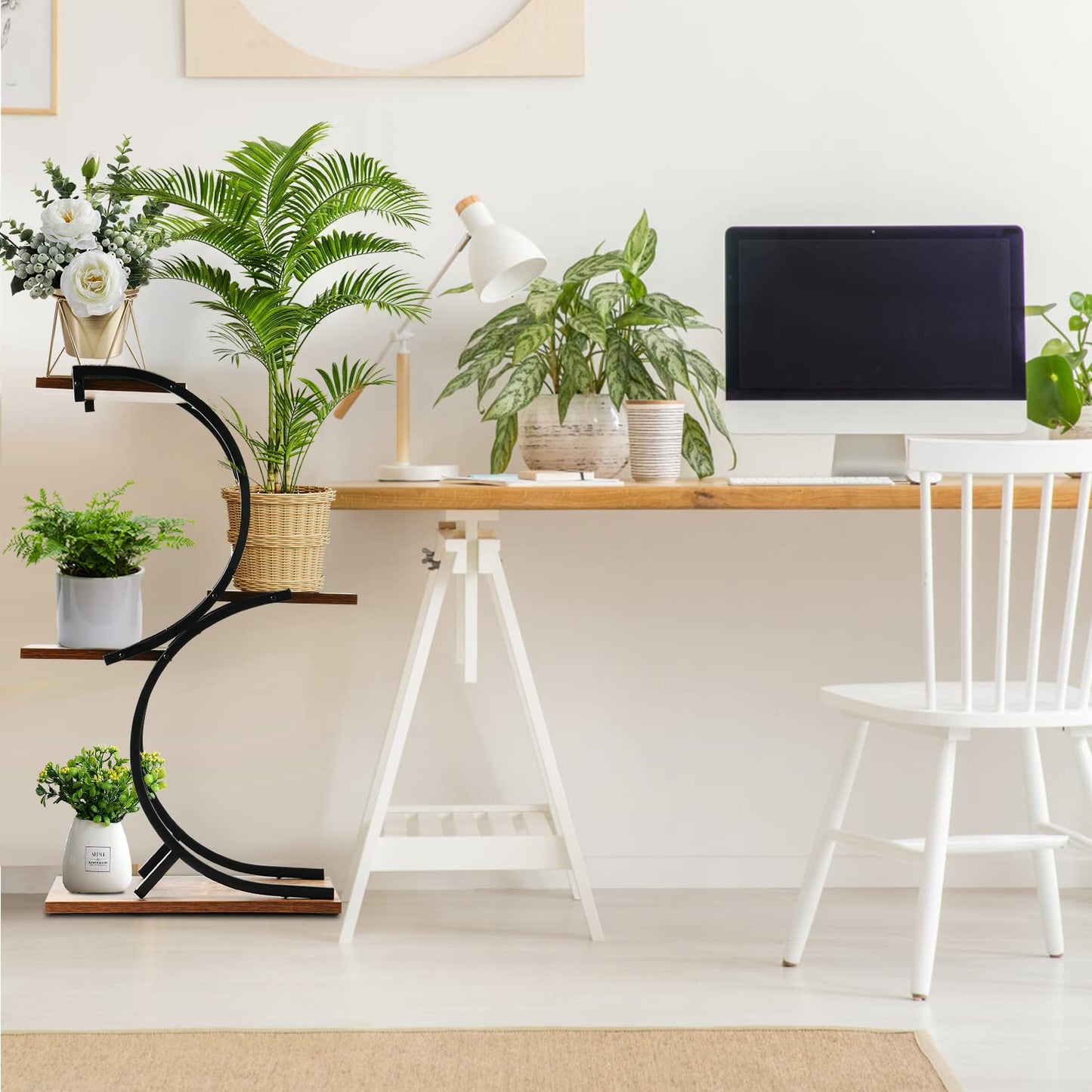 Decorative CC Tier Indoor Plant Stand – Space Saving Plant Display Peace Plants Rack