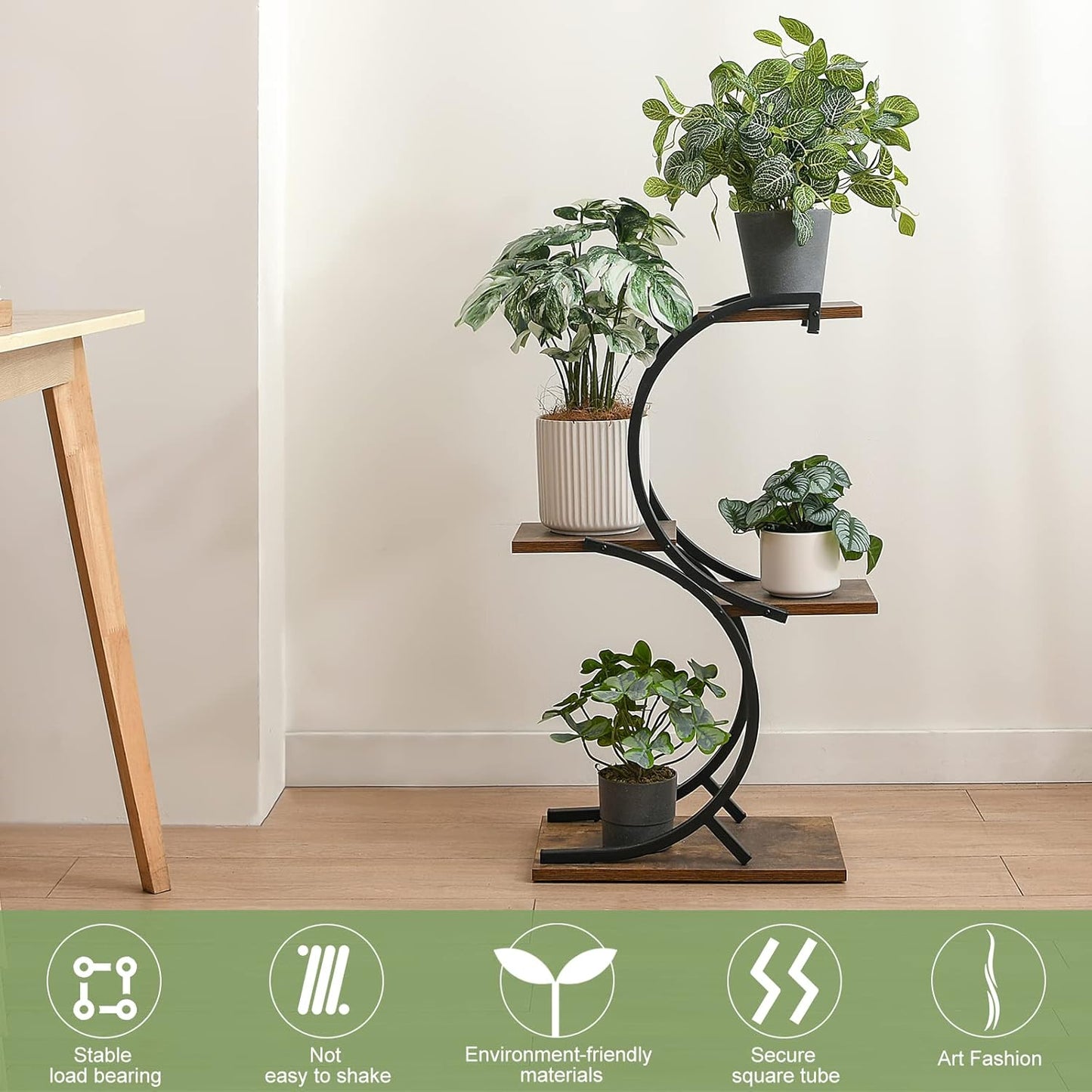 Decorative CC Tier Indoor Plant Stand – Space Saving Plant Display Peace Plants Rack
