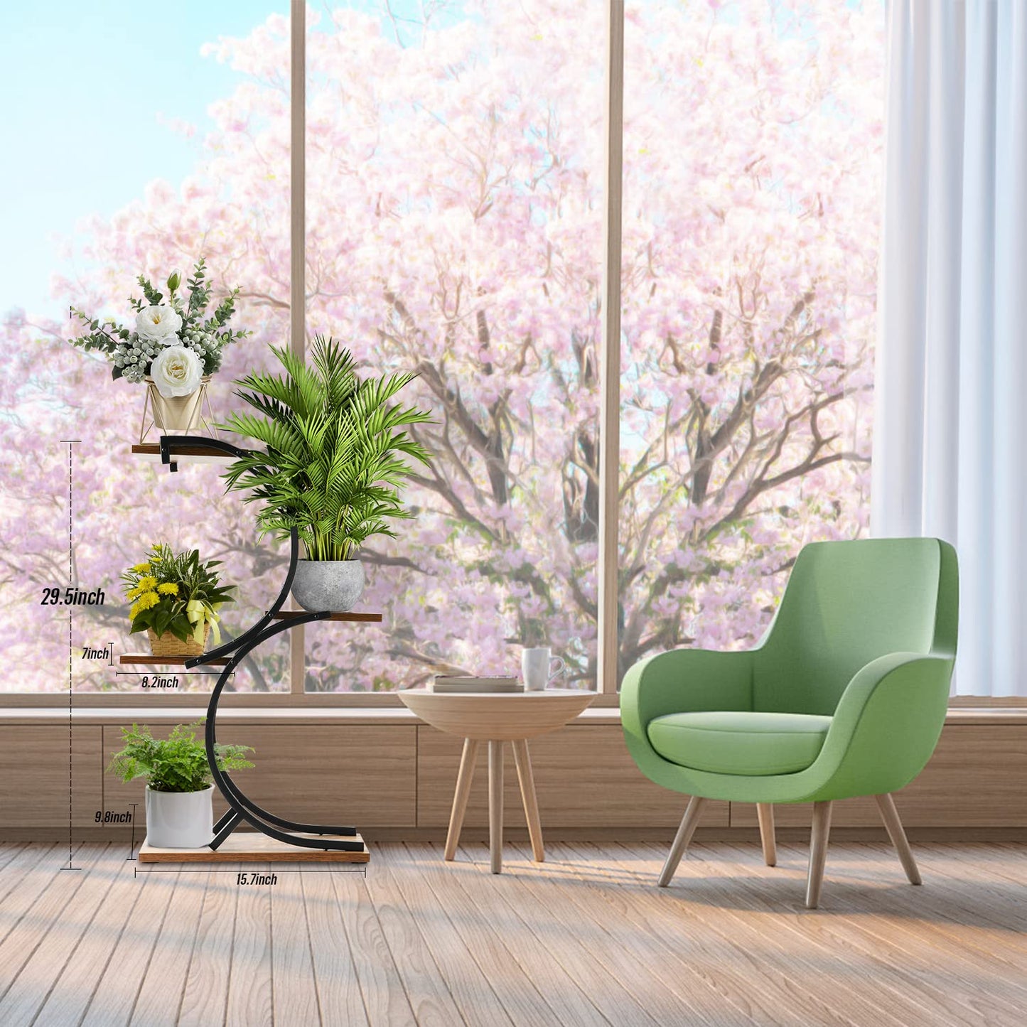 Decorative CC Tier Indoor Plant Stand – Space Saving Plant Display Peace Plants Rack